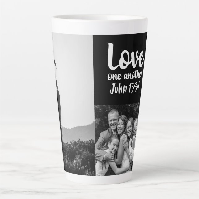 Love One Another John 13:34 Personalised Latte Mug (Front)