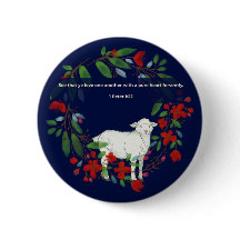 Love One Another | Lamb & Floral Christian Button