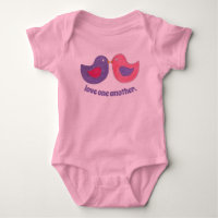 Love One Another Pink Purple Dove Lovebirds Bird