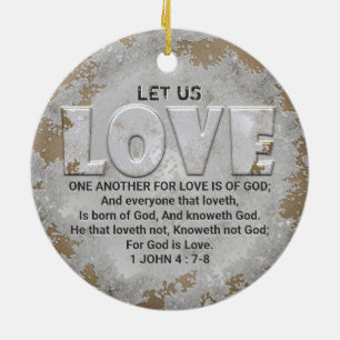 Love One Another Scripture Verse 1 John 4:7-8 Ceramic Tree Decoration