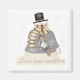 Love One Another Snowman T-shirts and Gifts Magnet