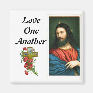 Love One Another with Jesus Christ Image Magnet