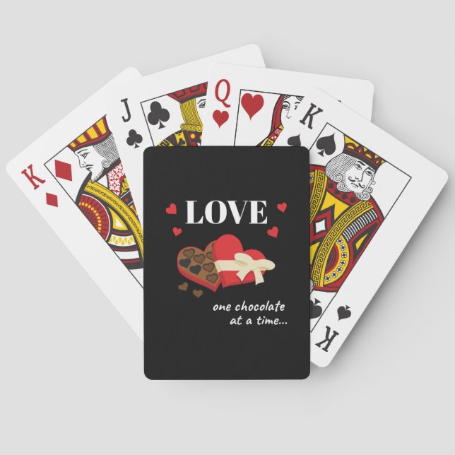 Love One Chocolate at a Time Funny Quote Playing Cards (Back)