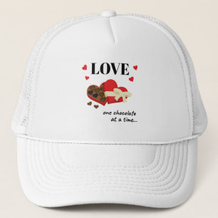 Love One Chocolate at a Time Funny Quote Trucker Hat
