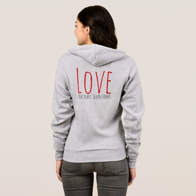 Love - One Heart. Seven Forms T-Shirt Hoodie (Back Full)