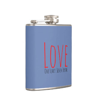 Love - One Heart. Seven Forms Vinyl Wrapped Flask