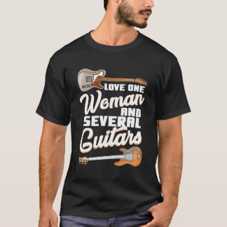 Love One Woman And Several Guitars Fun Husband Gif T-Shirt