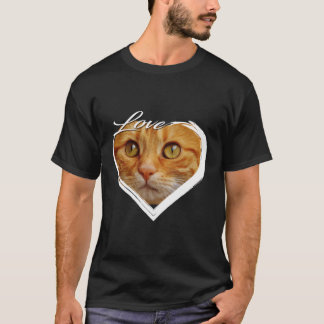 Love Orange Tabby Kitty Cat Lover T-Shirt