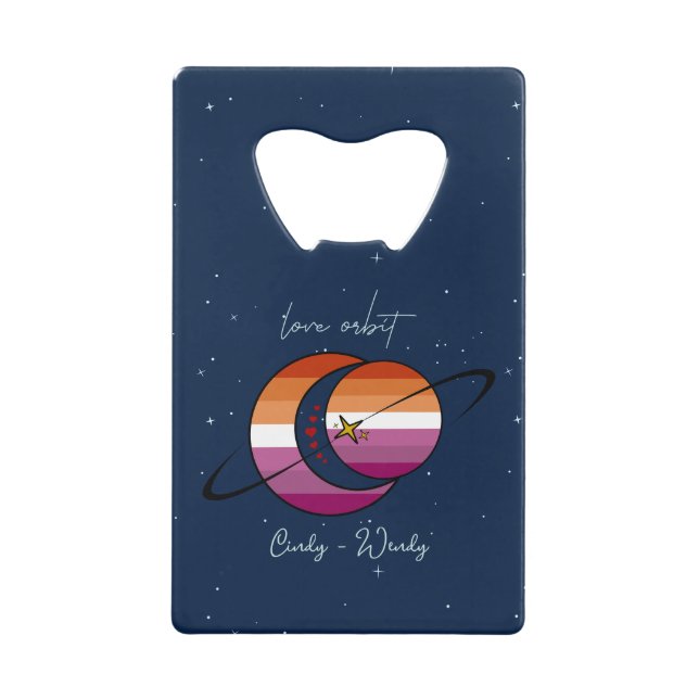 Love Orbit Universe Sun & Moon Sunset Lesbian Flag (Front)