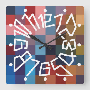 Love ORIGINALS NUMBERS by Masanser Square Wall Clock