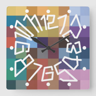 Love ORIGINALS NUMBERS by Masanser Square Wall Clock