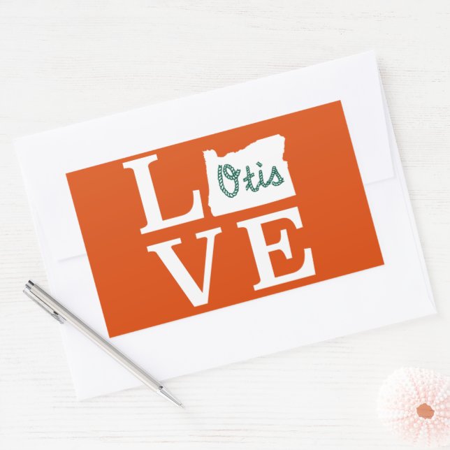 LOVE Otis Rope White Rectangular Sticker (Envelope)