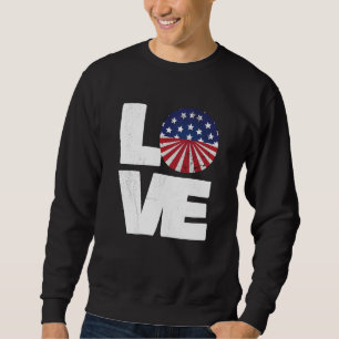 Love our American Flag Patriotic Retro 50's & 60's Sweatshirt
