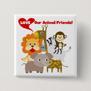 Love Our Animal Friends 15 Cm Square Badge