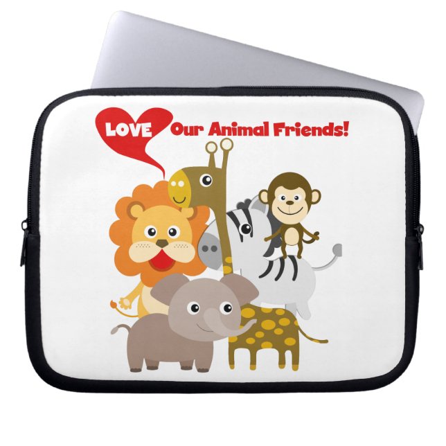 Love Our Animal Friends Laptop Sleeve (Front)