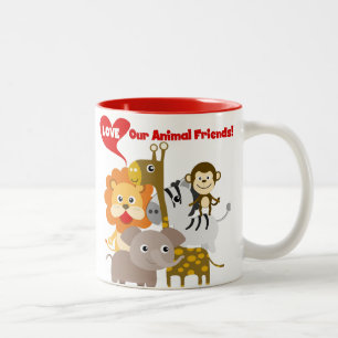 Love Our Animal Friends Two-Tone Coffee Mug