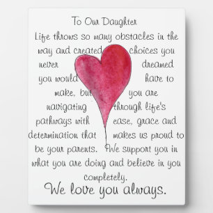 love our daughter plaque with heart