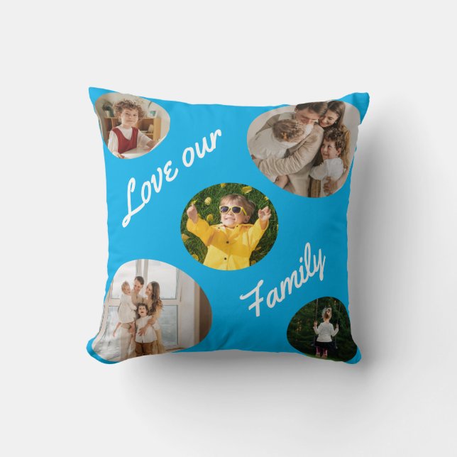Love Our Family Throw Pillow (Front)