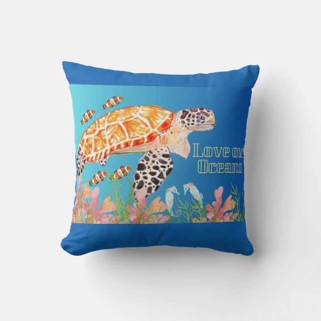 Love our Oceans Cushion (Front)