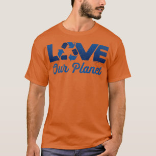 Love Our Planet Reuse Recycle in Navy Blue T-Shirt