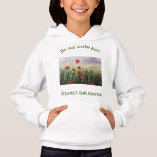 Love our Poppy Fields  Nature Sweatshirt for Girls