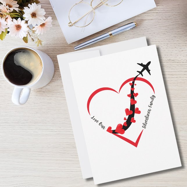 Love Our Silverliner Family Aeroplane Hearts Simpl Holiday Card (Creator Uploaded)