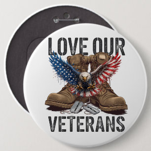 Love Our Veterans 6 Cm Round Badge