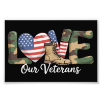 Love Our Veterans Day Proud Military American Flag