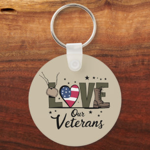 Love Our Veterans Day Proud Military Veteran Day  Key Ring