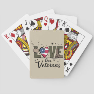 Love Our Veterans Day Proud Military Veteran Day  Playing Cards