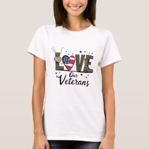 Love Our Veterans Day Proud Military Veteran Day  T-Shirt