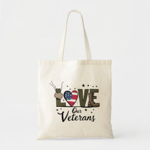 Love Our Veterans Day Proud Military Veteran Day Tote Bag