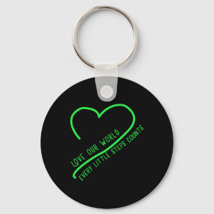Love Our World Climate Change Environmental Protec Key Ring