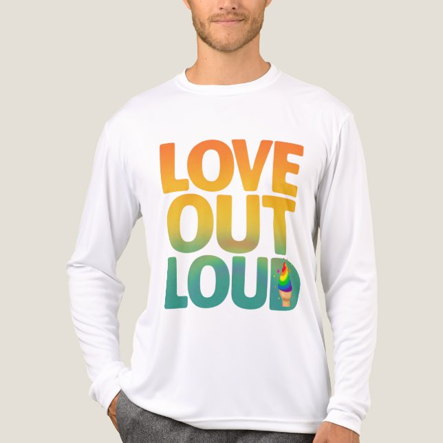 Love Out Loud Retro Pride Typography Custom Tri-Blend Shirt (Front)