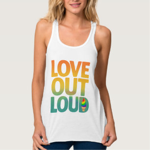 Love Out Loud Retro Pride Typography Design Singlet