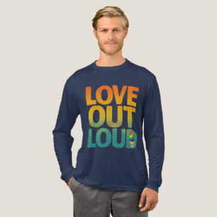 Love Out Loud Retro Pride Typography Design Tri-Blend Shirt