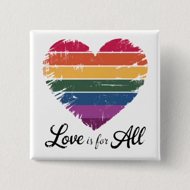 Love over hate Gay pride and rights support 15 Cm Square Badge (Front)