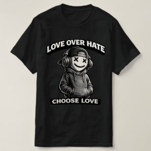 Love Over Hate Urban Icon Smiling X-Eyes Urban  T-Shirt