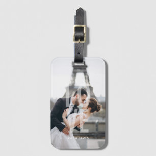 "Love" Overlay Personalised Photo Luggage Tag