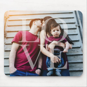 "Love" Overlay Photo Mouse Pad