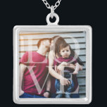 Love Overlay Photo Silver Plated Necklace<br><div class="desc">Elegant and simple personalised photo design perfect for mother's day,  as a wedding or anniversary gift,  graduation gift,  etc.</div>