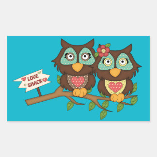 Love Owls design Labels Stickers