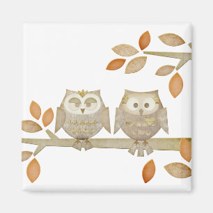 Love Owls in Tree Magnet