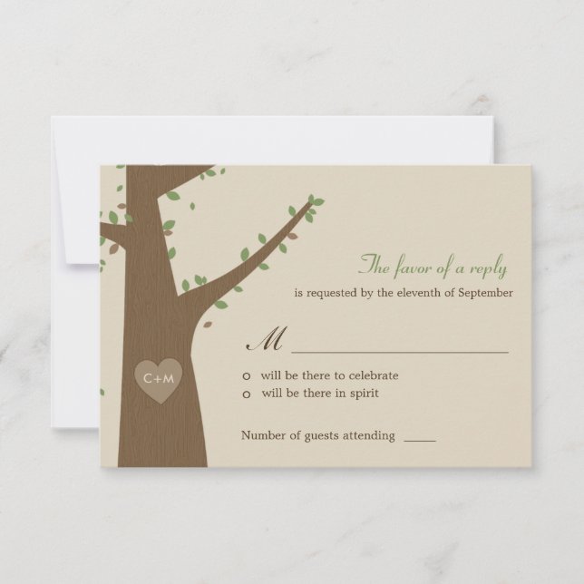 Love Owls Wedding RSVP / Response Card (Front)