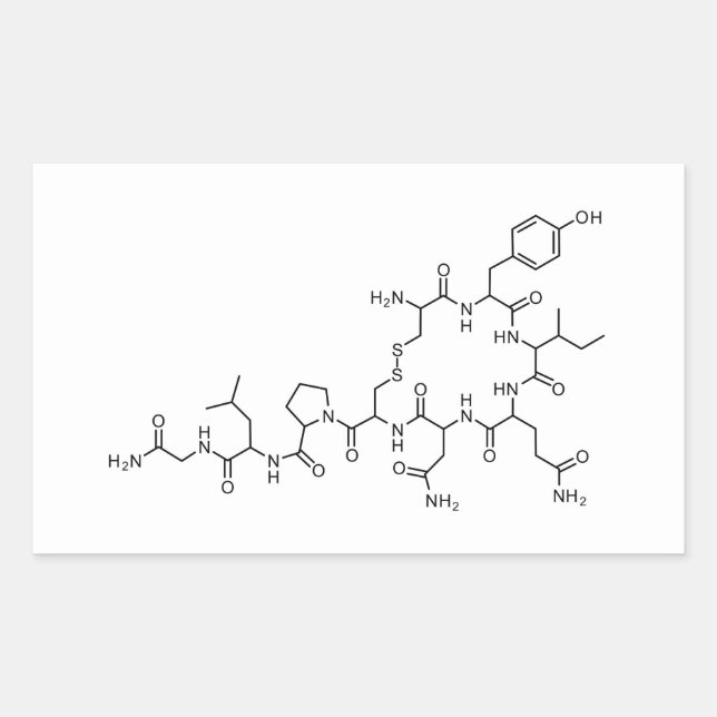 love oxytocin chemical formula chemistry element s rectangular sticker (Front)