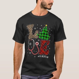 Love Pacu Nurse Life Nurse Christmas Tree Buffalo T-Shirt