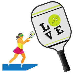 Love Paddleball Script First Name    Pickleball Paddle
