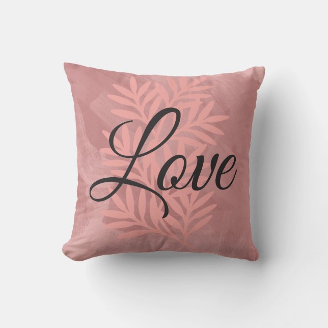 "Love" Paint brushed Stroke Decorative Pillow (Front)