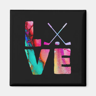 Love Paint Hockey Puck Stick Cool Usa Ice Sports P Magnet