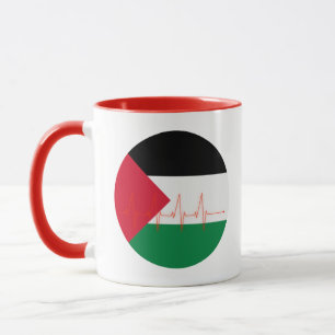 Love Palestine Heart Pulse فلسطين Free Palestine Mug